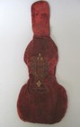 19c  Antique Secession Art Nouveau Hand Embroidered Violin Shaped Plush Pillow 