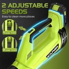 Leaf Blower  Electric Cordless Leaf Blower With 2 Batteries And Charger  -green