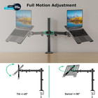 Single Laptop Desk Mount With Adjustable Vented Tray  Fits Up To 17 Inch Laptops