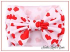 Girls 7  Red Hearts Valentine Headwrap  Baby Toddler Valentine s Day Headband