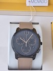  695 Msrp   Movado Men s Bold Black Dial Chronograph Leather Band Watch 3600719