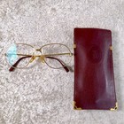 Vintage Cartier Eyeglasses Panthere Gold Frame 59-14-140 With Carry Pouch