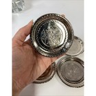 Vintage Silver Plated Etched Floral Coasters - Set Of 5