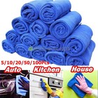 5-100pack Microfiber Cleaning Cloth No-scratch Rag Car Polishing Detailing Towel