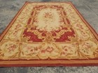 Vintage French Floral Needlepoint Handmade Multicolor Rug Wool Carpet 177x113 Cm