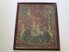 Antique 18th To 19th Century Tapestry Needlepoint Folk Art Art Deco Unicorn Flag