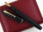 1940   s Parker Victory Black Fountain Pen Button Filler Works 14k M Nib