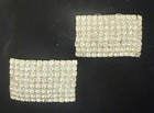 Vtg Signed Musi Crystal Rhinestone Shoe Clips Silver Deco Buckle Bridal Jewelry