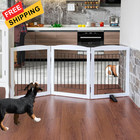 Zjsf Freestanding Dog Fence Indoor  Foldable    3 Panels    60  w X 24  h  White 
