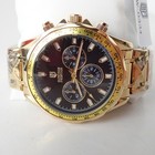 Montres Prestige Men s Watch 44mm Gold Black Dial Quartz Mpw-0334 New