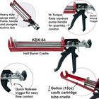     Kbx64 - Professional 1 10 Gallon Caulk Gun - 25 1 Thrust Ratio - Heavy Duty - 