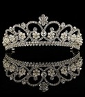 Bridal Tiara Princess Silver Wedding Headpiece Veil Accessory Crystal Crown Halo