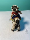 Vintage Beaded Zuni Native American On Horseback  Bead Art