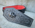Large Coffin Jewelry Box  Gothic Decor  Ornate Black Skull Casket Trinket Box