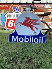 Antique Vintage Old Style Mobil Gas Oil Service Station Sign