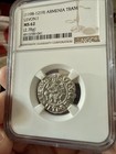 1198- 1219 Silver Cilician Armenia Tram Levon I Crusades Coinage Ngc Ms 62 2 78g