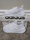 Size 6 K Unisex Adidas Racer Tr211 White Pull On Running Sneakers Shoes H06293