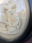 Antique 19thc Meerschaum Bas Relief Convex Glass Plaque Washing Jesus Feet Rare