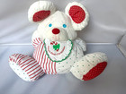 Fisher Price Puffalump Baby s First Christmas Mouse Plush Rattle Inside 1990 Vtg
