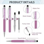 8 Pieces Crystal Pens Glitter Diamond Pens Pretty Journaling Pen Metal Slim B   