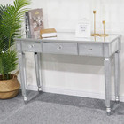 Modern Mirrored Console Table  Side Desk With 3 Drawers - Entryway   Office Tabl