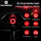 Rockbros Bicycle Taillight Brake Sensing Rear Bike Light Waterproof 400mah 