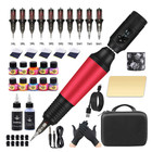 Wireless Tattoo Gun Kit Complete Rotary Pen Machine With Power Supply Ink Needle