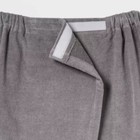 Bath Body Wrap Gray  Cotton Terry Shower Wrap  Hook   Loop Closure