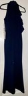 Jessica Howard  Sleeveless Mock Neck Cascade Ruffle Gown W  Slit At Hem Navy  6