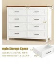 Modern White 6-drawer Dresser Chest   Bedroom Storage Cabinet  Minimalist Wooden