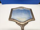 Antique Vtg Vanity Beauty Hand Mirror Double Sided Silver 1930s Hollywood 