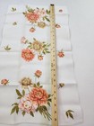 Vintage Tea Towel Tile White Floral Peonies Linen 15  X 27  Greenery Garden
