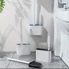 Bathroom Silicone Bristles Toilet Brush With Holder Creative Cleaning Brush Set