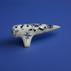 Antique Meissen  Porcelain Ocarina Flute Soprano Blue Onion White D5 12 Holes