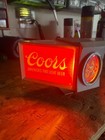 1970s Coors Banquet Beer Display Light Table Bar Top Sign 8 x4  Vintage Works 
