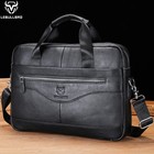 Us Men s Genuine Leather Briefcase Shoulder Messenger Bag Work Laptop Computer