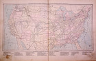 Antique 1881   Principal Railroad Map Of The United States 12x19