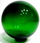 Vintage Green Hand-blown Glass Fishing Float Orb Buoy Ball Globe 3  D