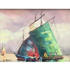 Antique Oil Painting Nautical Sailboat Impressionist Signed R  Bykov In Frame