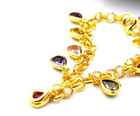 Bracelet Noppakao Gem 9 Colors Gold Micron Plated Jewelry Luck Charm Thai Amulet