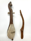 Antique Handmade Hand-carved Wooden String Instrument  10 1 2      Bow 8 1 4   