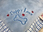 Baby Ganz Blue Puppy Love Security Blanket Dog Plush Lovey 14  X 14  Embroidery