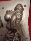 Antique 6    Santa Claus Chocolate Mold 2-part Metal Father Christmas W Clip