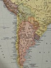 Antique 1956 Map Of South America 14   x11   