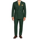 Vinci Men s Green Pinstripe Double-breasted Reg-fit Suit W  Adj Waist - New