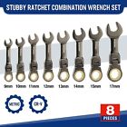 Workpro 8-piece Flex-head Stubby Ratcheting Combination Wrench Set Metric 9-17mm