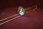 Late 1800 s Antique Silver Cg Conn Tenor Trombone- Elkhart  Ind Worcester   Mass
