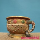 10 old China Ancient Bronze Wares Gilt Beast Incense Burner Censer Statue