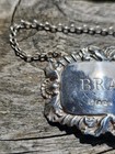 Solid Sterling Silver Brandy Decanter Label Francis Howard Ltd Hallmarked 1966
