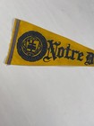 Vintage 1960s University Of Notre Dame Wool Felt College Pennant 29  Yellow